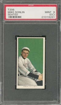 1909-11 T206 White Border Mike Donlin, Seated – PSA MINT 9 (OC)